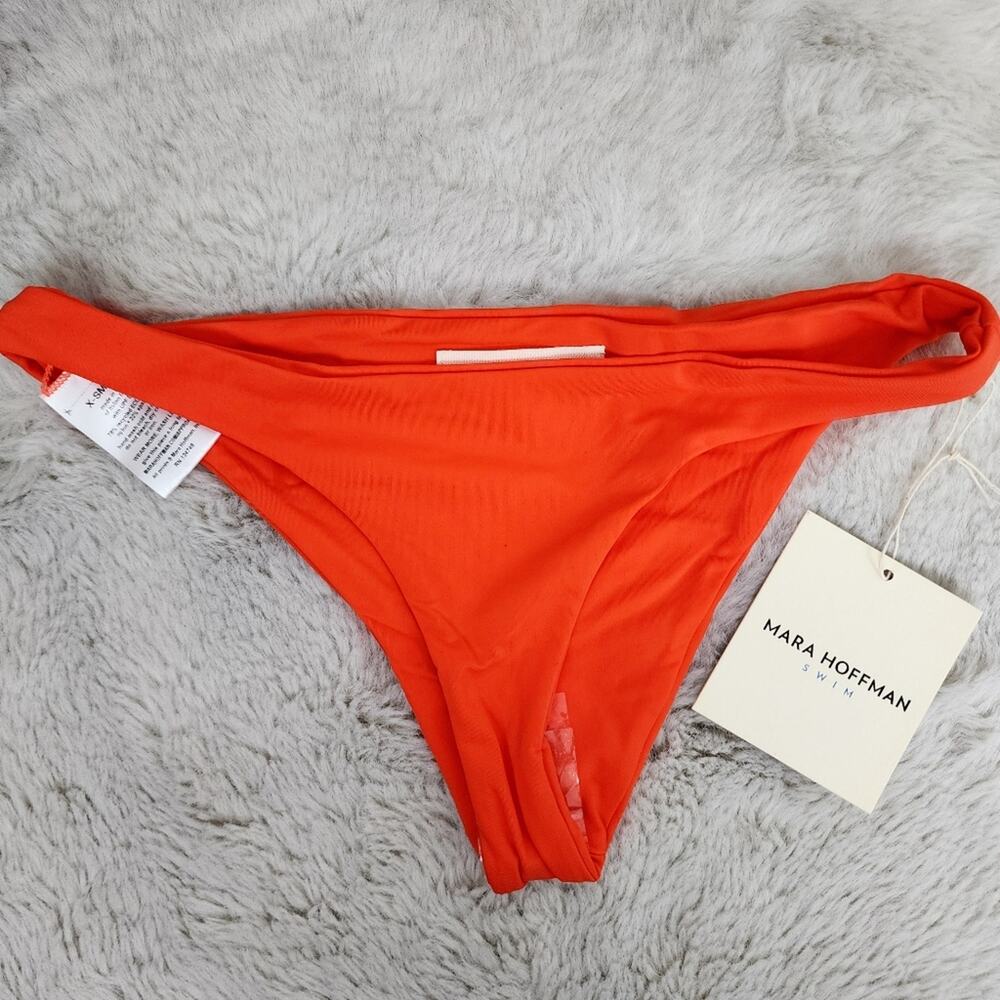 Mara Hoffman Kay Low Rise Bikini Bottom Vitamina Orange Recycled Swim XS NWT